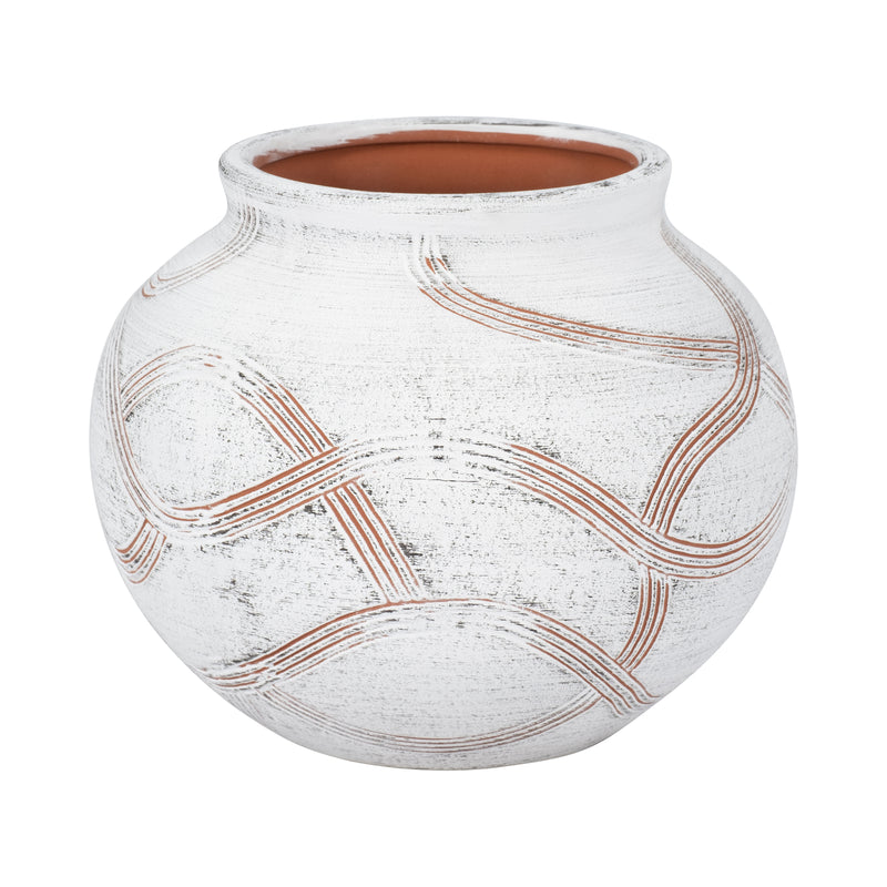 CER, 8 ROUND GLOBAL VASE, WHITE