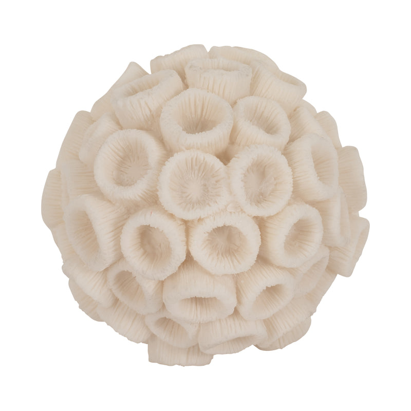 6 Round Coral Orb, Ivory