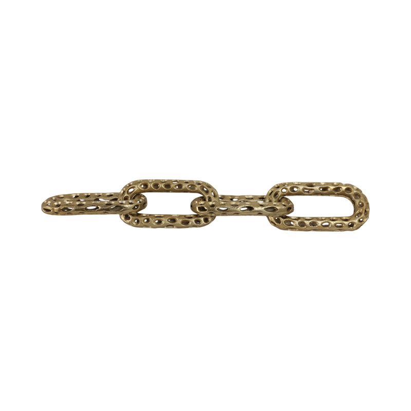 25x4 Pierced Metal 4-chain Link Object, Gold