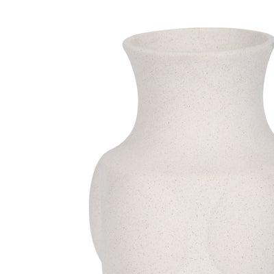 11 Large Dot Embossed Vase Sand Texture, White