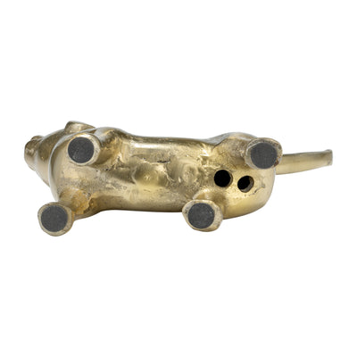 8L METAL, DECO HOWLING DOG, GOLD