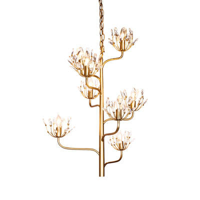 METAL 8 LIGHTS CHANDELIER, GOLD