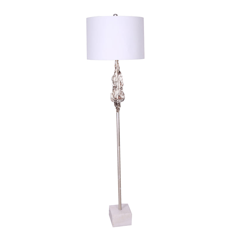 POLYRESIN  FLOOR LAMP,SILVER