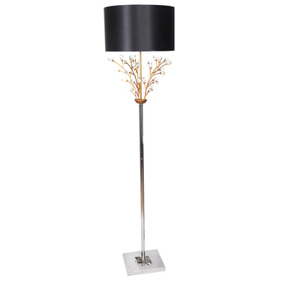 CRYSTAL FLOWER FLOOR LAMP, GOLD