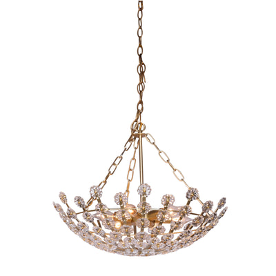 CLEAR GLASS 6 LIGHT FLOWER CHANDELIER