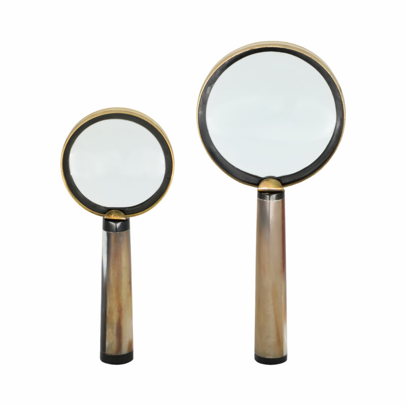 S/2 7/9 Nilay Horn Magnifying Glass, Gold