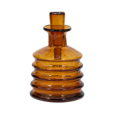 12 Clarimond Ridged Amber Glass Bottle