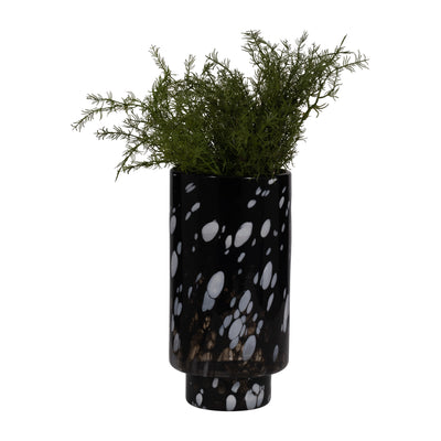 13 Hennie Large Black & White Glass Vase