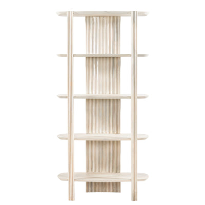 71 Catalina  Fluted Wood Etagere, Cream