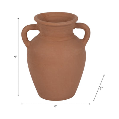 TERRACOTTA, 9 VASE WITH HANDLES, NATURAL