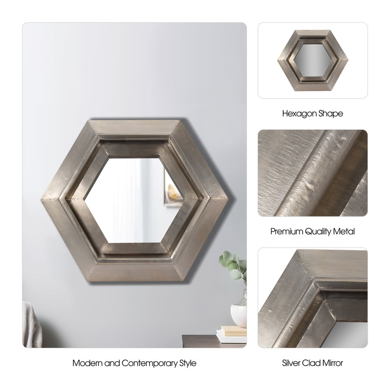 20x20 Warwin Silver Clad Hexagon Mirror