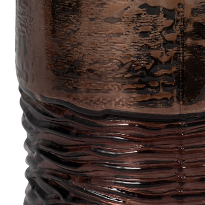 Glass, 14 Textured Enamel Vase, Bronze