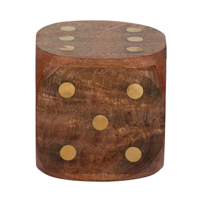 WOOD, 5X5 DICE, ANTIQUE BROWN