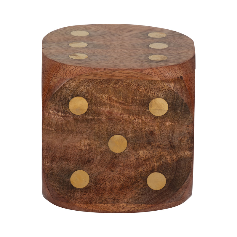 WOOD, 5X5 DICE, ANTIQUE BROWN