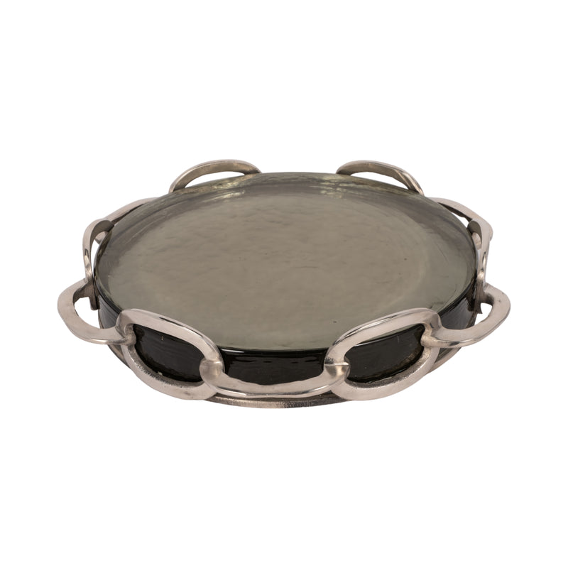 16 Palmas Large Silver Link Tray