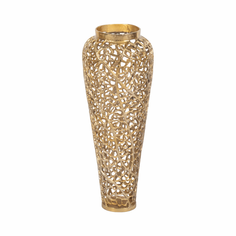 26 Fauna Metal Bouquet Floor Vase, Gold