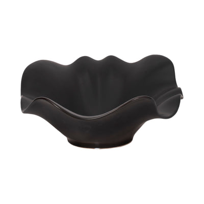 18 Ruffled Edge Bowl Matte Finish, Black