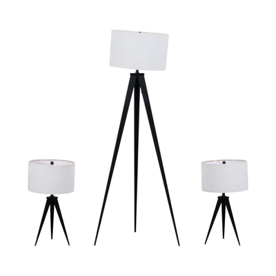 Metal,s/3,23/60h,table&floor Tripod Lamps,blk