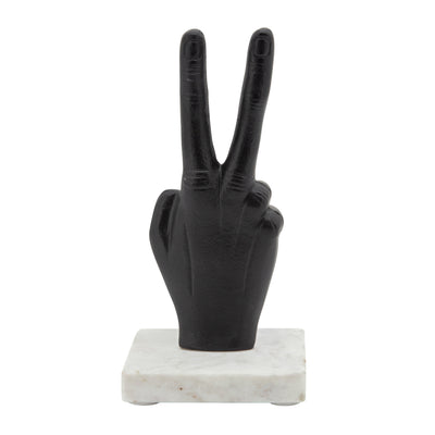 9 METAL PEACE SIGN, BLACK