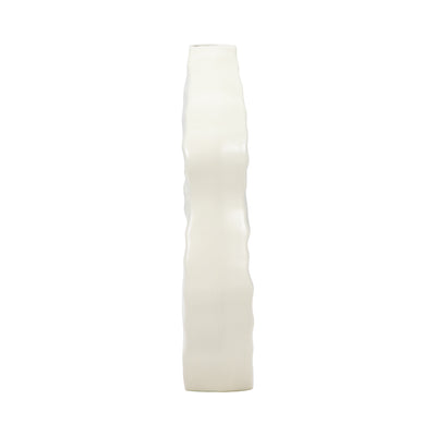 12 Ribbed Open-cut Out Vase, Ivory