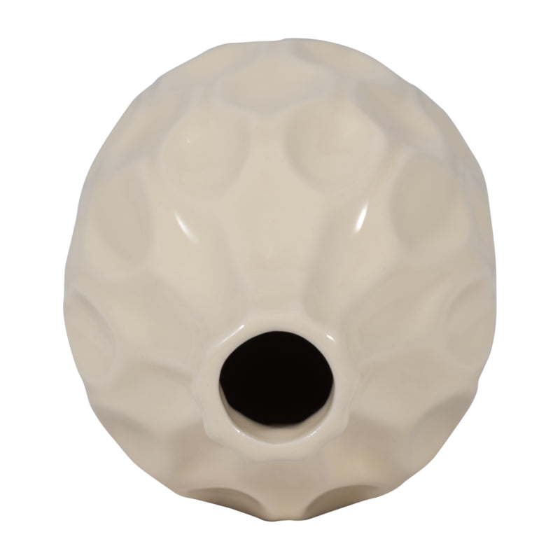 CER, 8 HONEYCOMB DIMPLED VASE, COTTON