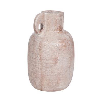 15 Modern Terracotta Jug Vase W/handle, Ivory