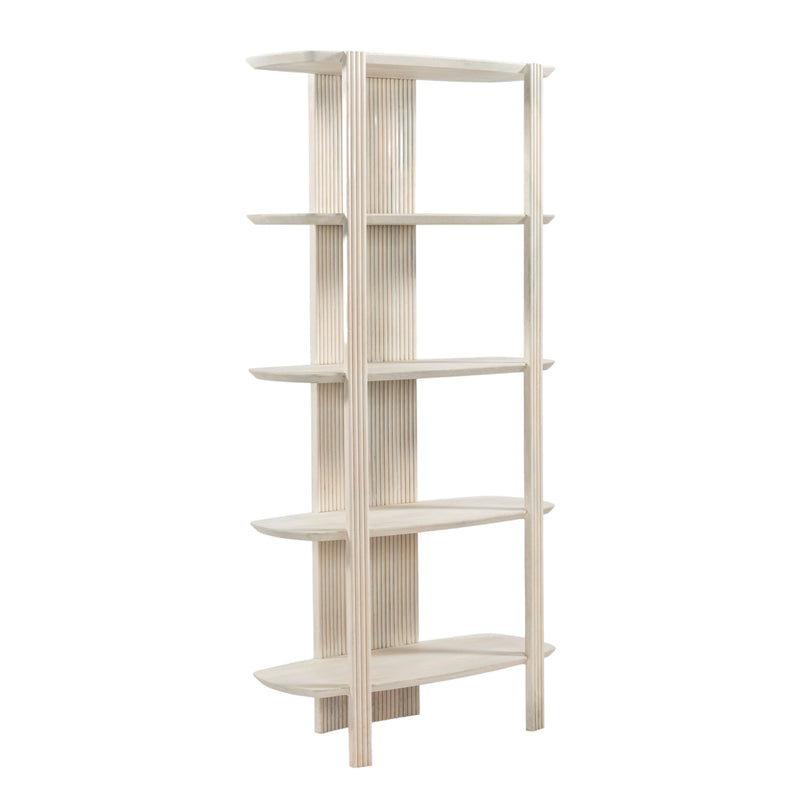 71 Catalina  Fluted Wood Etagere, Cream