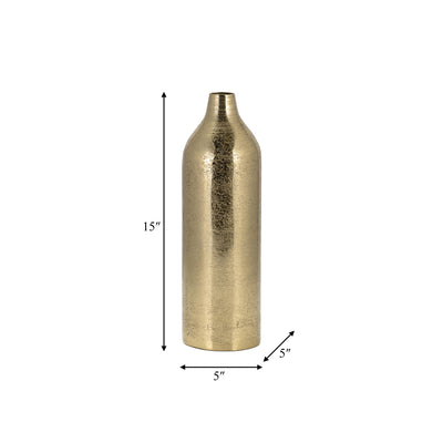 METAL, 15H CYLINDER VASE, GOLD