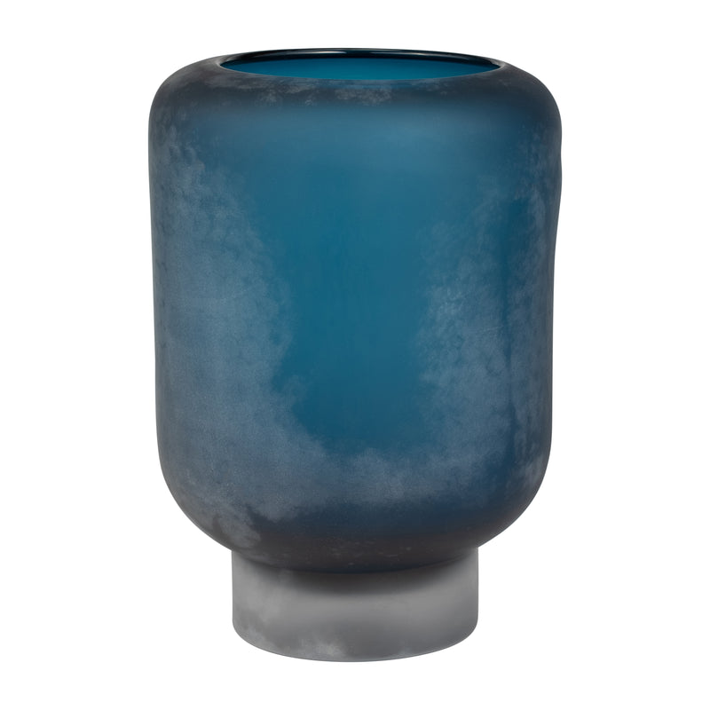 GLASS, 12 VASE BLUE