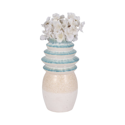 12 Fluted Top Vase Reactive Finish, Multi