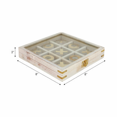 WOOD 8X8 TIC TAC TOE, WHITE