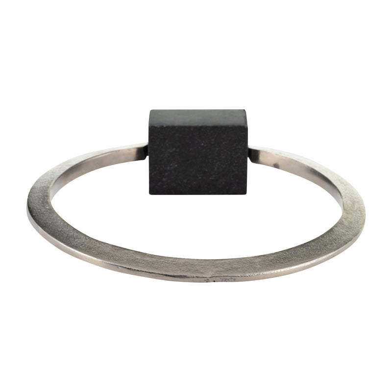 METAL,12,STANDING RING W/BASE ,NICKEL/BLACK