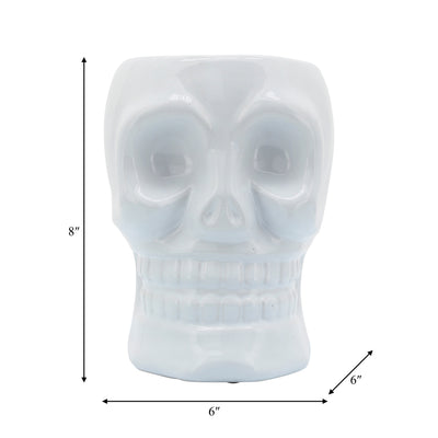 CER, 6 SKULL VASE, WHITE