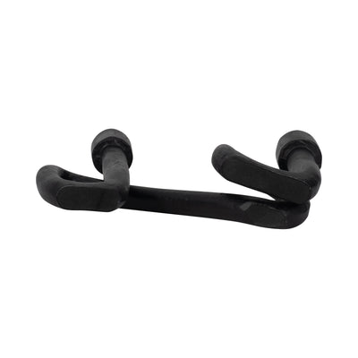 9 Swirled 2 Taper Candleholder, Black