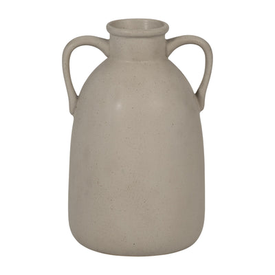 Cer, 10H Eared Vase, Gray