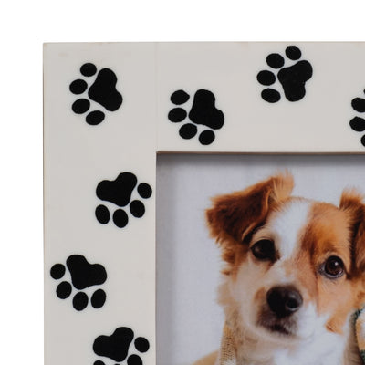 RESIN, 4X6 PAW PRINTS PHOTO FRAME, BLACK/WHITE