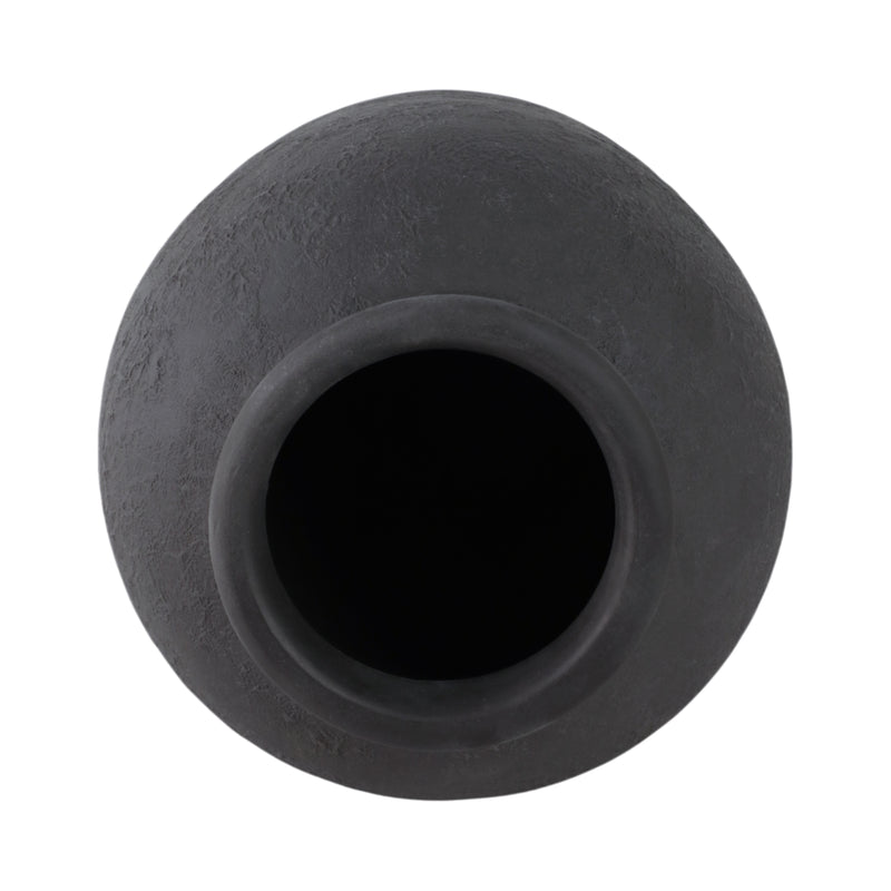 18x9 Terracotta Floor Vase, Black