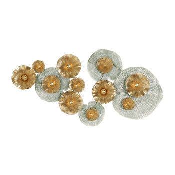 35 Pierced Lilypad Metal Wall D?cor, Seafoam/gold