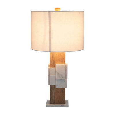 Marble, 18h Table Lamp, White