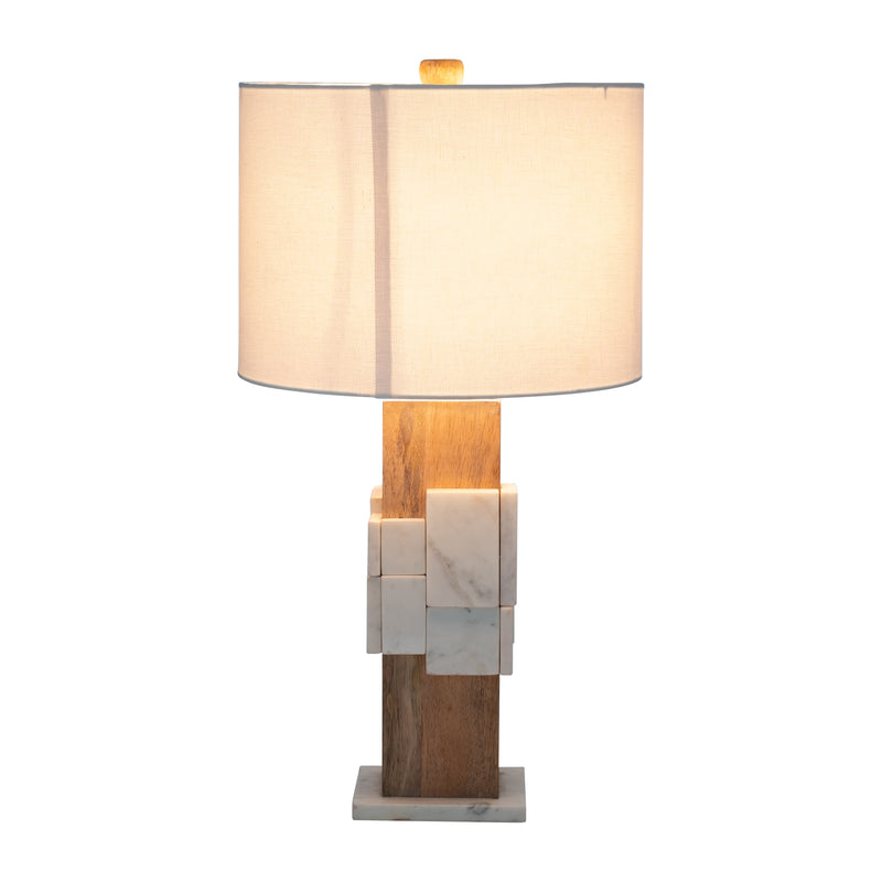 Marble, 18h Table Lamp, White