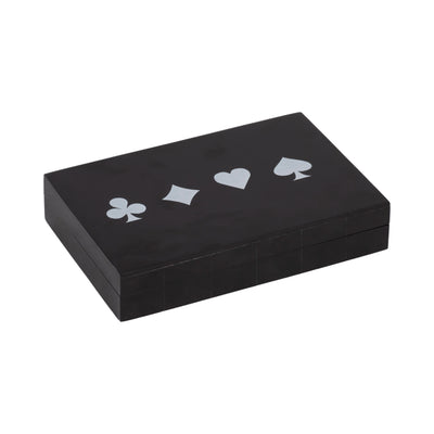 7 Cards & Dice Box, Black/white