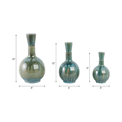 S/3 9/12/14 Keizer Ceramic Bottles