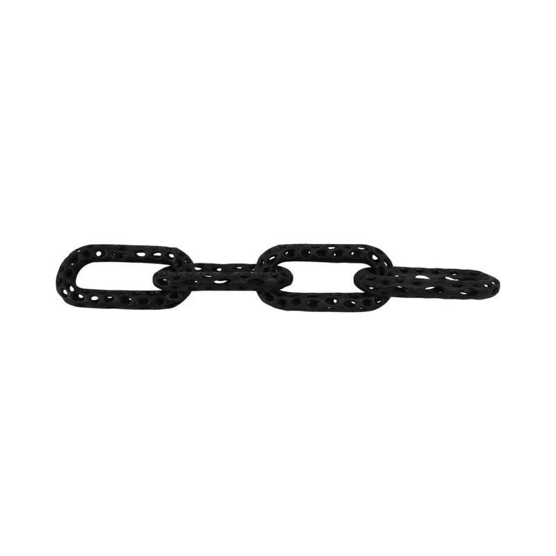 25x4 Pierced Metal 4-chain Link Object, Black