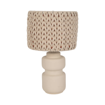 23ceramic Table Lamp With Macrame Shade