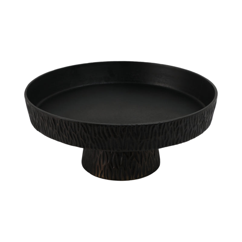 14 Cali Metal Pedestal Tray, Black