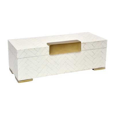 17x7 Carley Resin Box, Ivory