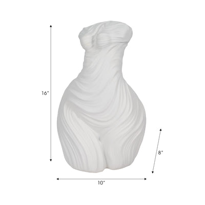 16 Curvy Ribbed Sculpture, White