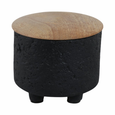 4 7 Oz Balsam & Myrrh Footed Candle With Lid, Blk