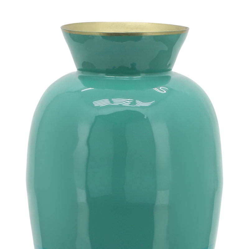 METAL 12 POSY VASE, GREEN