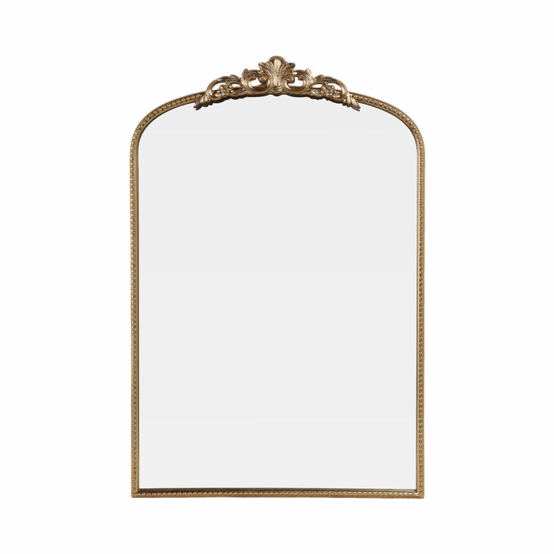 36 Fleur Applique Arch Mirror, Gold Wb